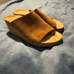 Papillio Women's Tan Suede Wedge Sandals